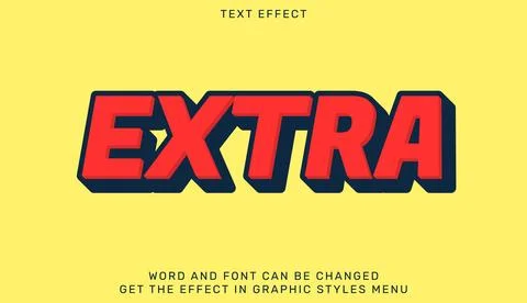 Extra text effect in 3d style Stock Illustration
