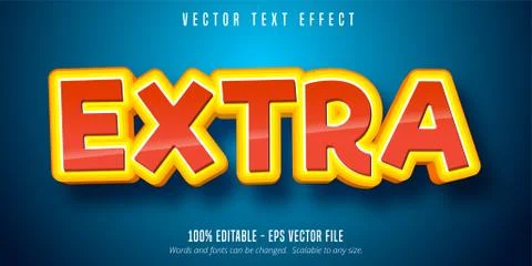 Extra text effect, editable font style Stock Illustration