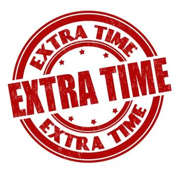 Extra time grunge rubber stamp Stock Illustration