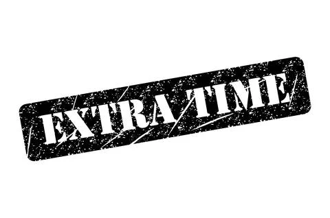 Extra time stamp symbol, label sticker sign button, text banner vector illust Stock Illustration