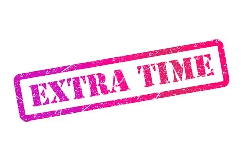 Extra time stamp symbol, label sticker sign button, text banner vector illust Illustrazione stock