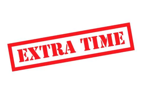 Extra time stamp symbol, label sticker sign button, text banner vector illust Stockillustratie