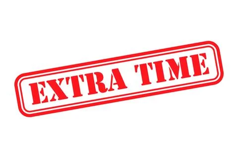 Extra time stamp symbol, label sticker sign button, text banner vector illust Stock Illustration