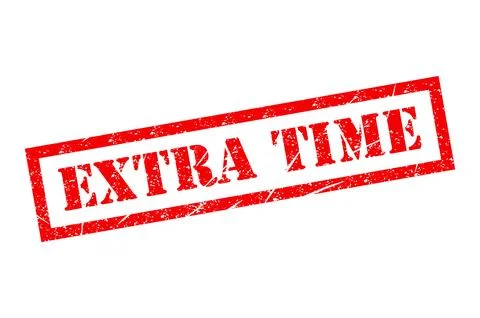 Extra time stamp symbol, label sticker sign button, text banner vector illust Stock Illustration