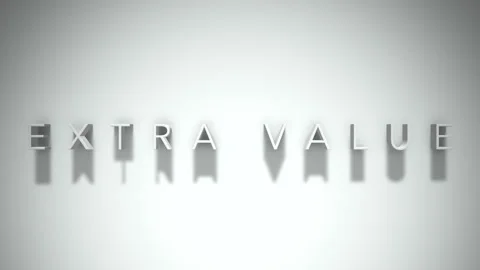 Extra value 3D title animation with shadows on a white background Stock Footage 297802229