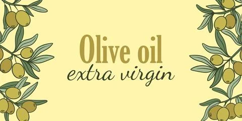 Extra virgin olive oil vector graphics Stock Illustration