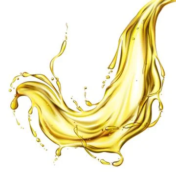 Extra virgin vegetable oil splash realistic Stock Illustration