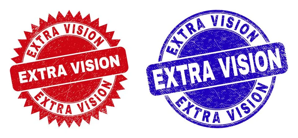 EXTRA VISION Round and Rosette Watermarks with Corroded Texture Stock Illustration