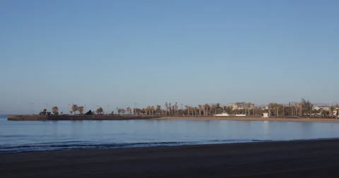 Extra wide shot looking across the bay to Paseo de los Cactus Vídeo Stock 336722954