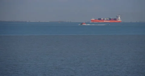 Extra wide shot looking up Marina Parade on the Sheerness waterfront Video stock 331200401