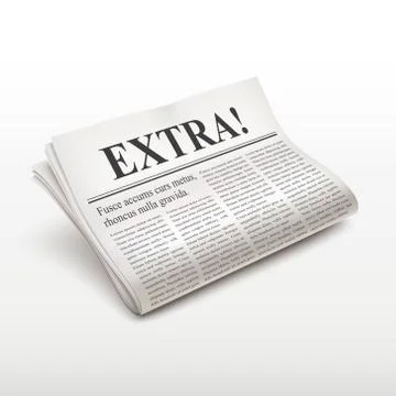 Extra word on newspaper Stock Illustration