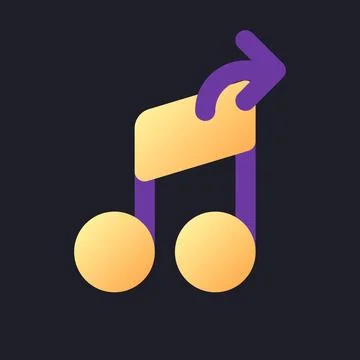 Extract audio flat gradient fill ui icon for dark theme Illustrazione stock