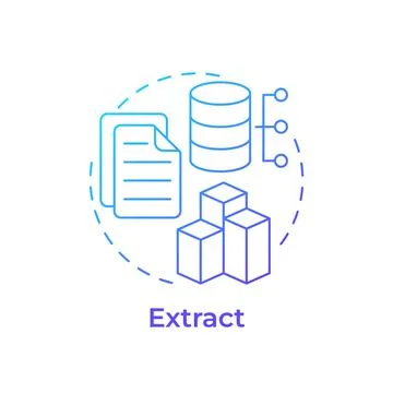 Extract blue gradient concept icon Stock Illustration