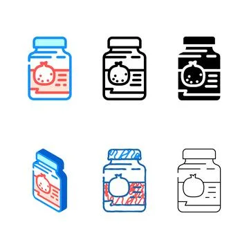 Extract pomegranate color icon vector variety Stock Illustration