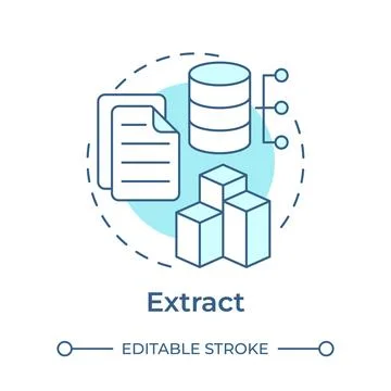 Extract soft blue concept icon Stock Illustration