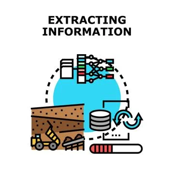 Extracting and processing information from vast data sources 스톡 일러스트