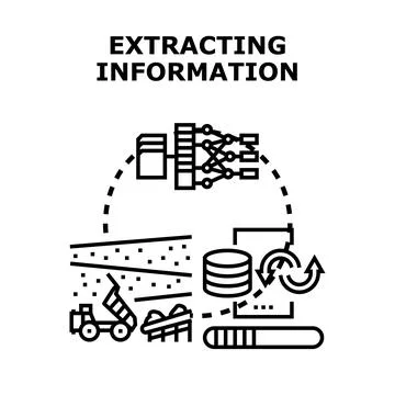 Extracting and processing information from vast data sources 库存插图
