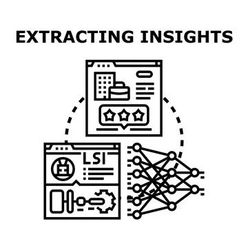 Extracting insights data analysis artificial intelligence concept 스톡 일러스트