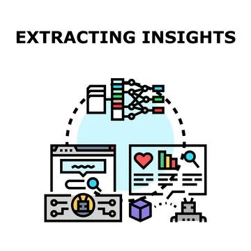 Extracting insights from data with artificial intelligence Illustrazione stock