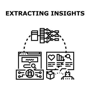 Extracting insights from data with artificial intelligence Stock Illustration