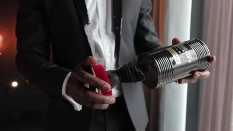 Extracting perfume from the box Stock-Footage 220137718