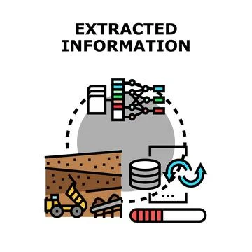 Extracting valuable information from raw data concept Stock Illustration
