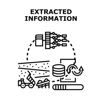 Extracting valuable information from raw data concept Stock Illustration