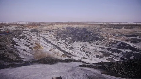 Extraction of coal in a quarry by an excavator Stock Footage 81263297