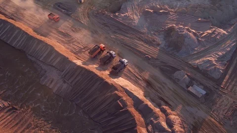 Extraction of construction sand at the quarry. Loading construction sand in Stock Footage 105268366