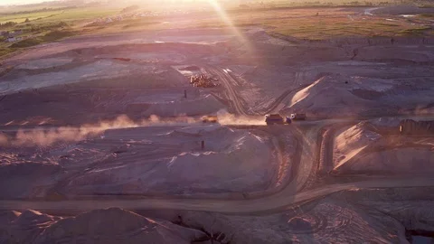 Extraction of construction sand at the quarry. Loading construction sand in Stock Footage 105268497