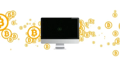 Extraction of cryptocurrency. Mining bitcoin. Stock Footage 86741098