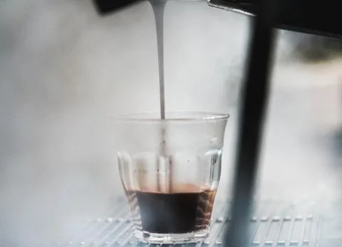 Extraction of an espresso Stock Photos