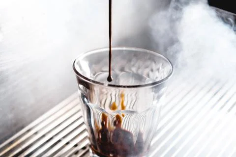 Extraction of an espresso Stock Photos