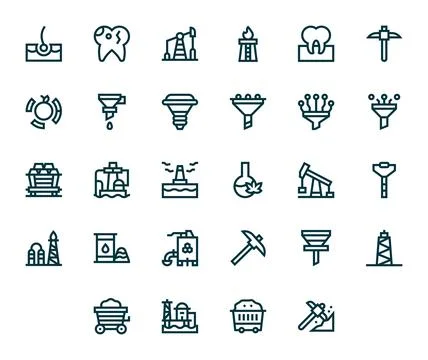 Extraction Exclusive Vector Set featuring 28 Bold Line Detail Enhanced 64x6.. 스톡 일러스트