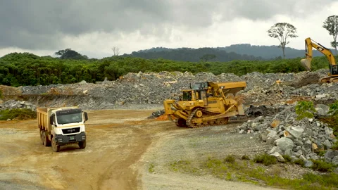 Extraction of granite and stone in the quarry. Stone mining in Africa 스톡 동영상 104290196