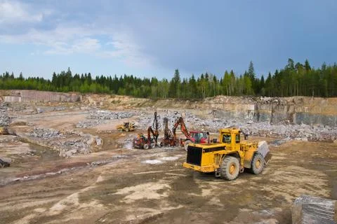Extraction of granite Stock Photos