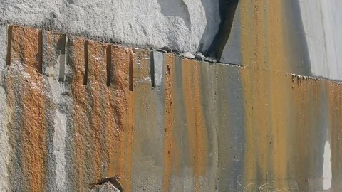 Extraction of granite stone in a quarry Stockbeeldmateriaal 83509638