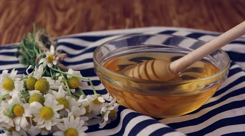 Extraction honey with a dipper, Honey is a source of health, Stock Footage 65056729