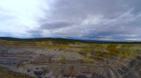 Extraction of iron ore in the open pit. Time lapse Stock-Footage 55300196