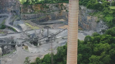 Extraction of minerals installation. Work station. Digging. Working class. Me Stock Footage 136838212