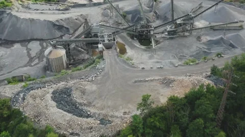 Extraction of minerals installation. Work station. Digging. Working class. Me Stock Footage 136838239