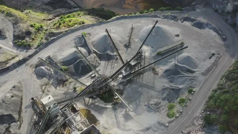 Extraction of minerals installation. Work station. Digging. Working class. Me Stock Footage 136838255