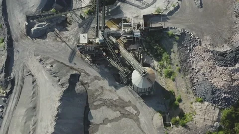 Extraction of minerals installation. Work station. Digging. Working class. Me Stock Footage 136838283