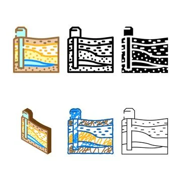 Extraction multistyle process mining color icon vector 스톡 일러스트