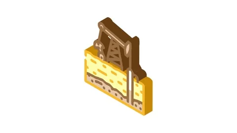 Extraction oil industry isometric icon animation Video stock 327282702