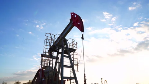 Extraction of petroleum. Oil Pump Jack in motion Video stock 321160084
