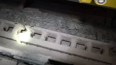 Extraction of potassium salt in the mine Stock Footage 86873476