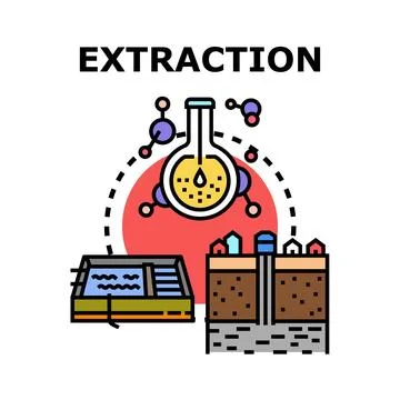 Extraction process concept different methods industry 스톡 일러스트