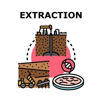 Extraction process concept illustration developing resources and materials Illustrazione stock