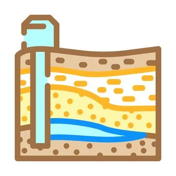 Extraction process mining color icon vector illustration Stock Illustration